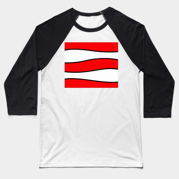 Abstract - red, black and white. Baseball T-Shirt by kerens